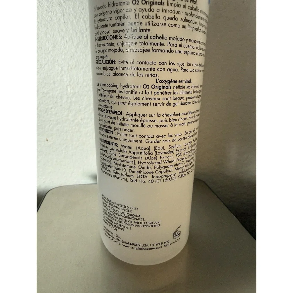 Scruples O2 Hydrating Wash. 12 fl oz. New